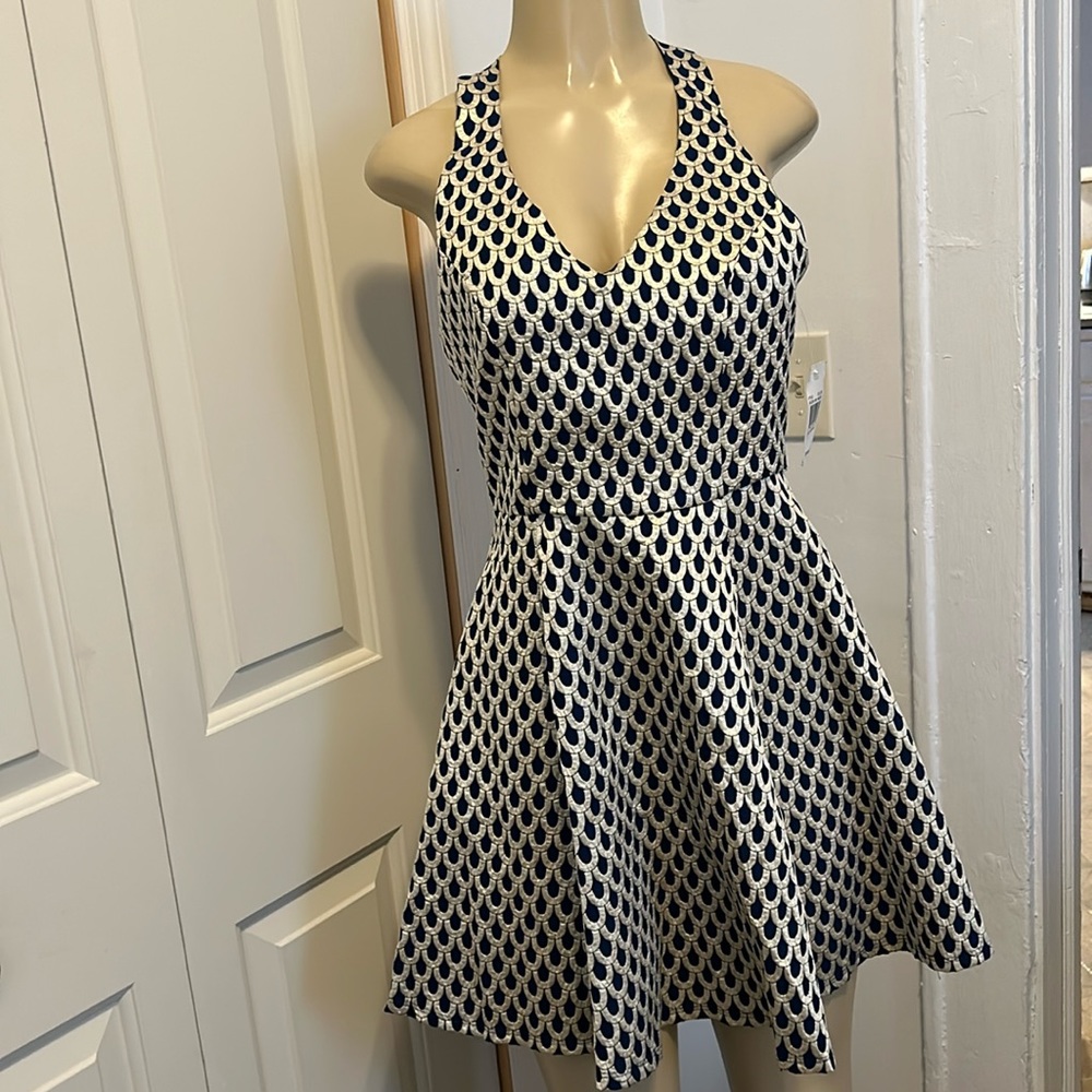 DRESS SIZE M COLOR  NAVY AND GOLD